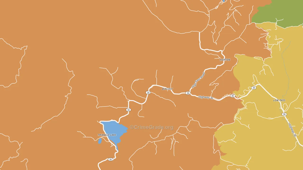 Blachly, OR Map of Burglary Rates