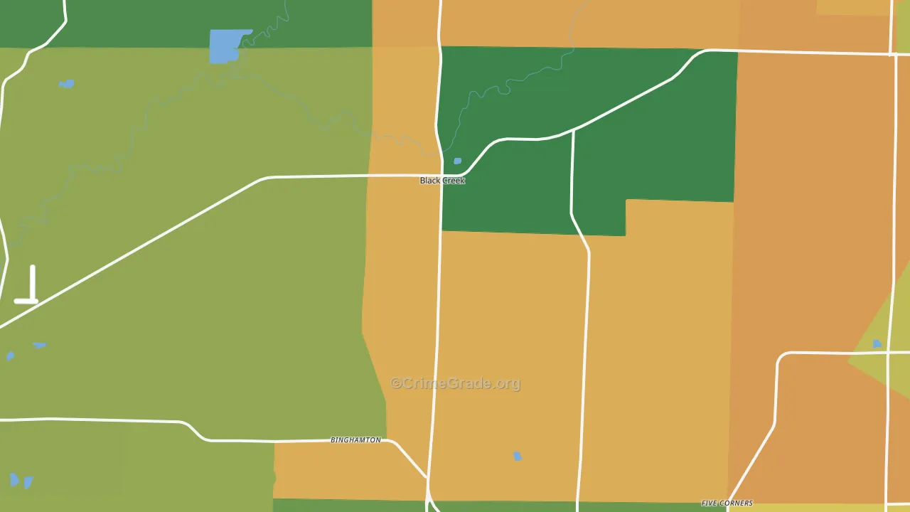Black Creek, WI Map of Burglary Rates