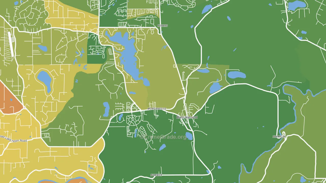 Black Diamond, WA Map of Burglary Rates