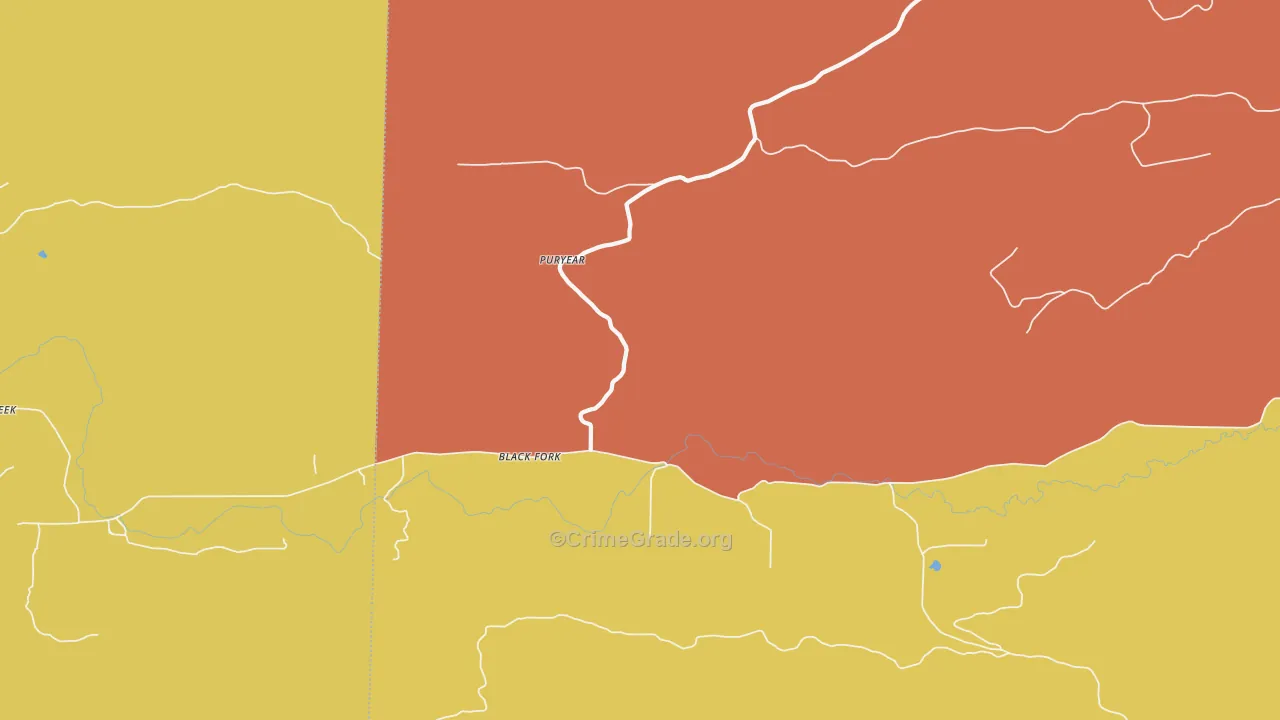 Black Fork, AR Map of Burglary Rates