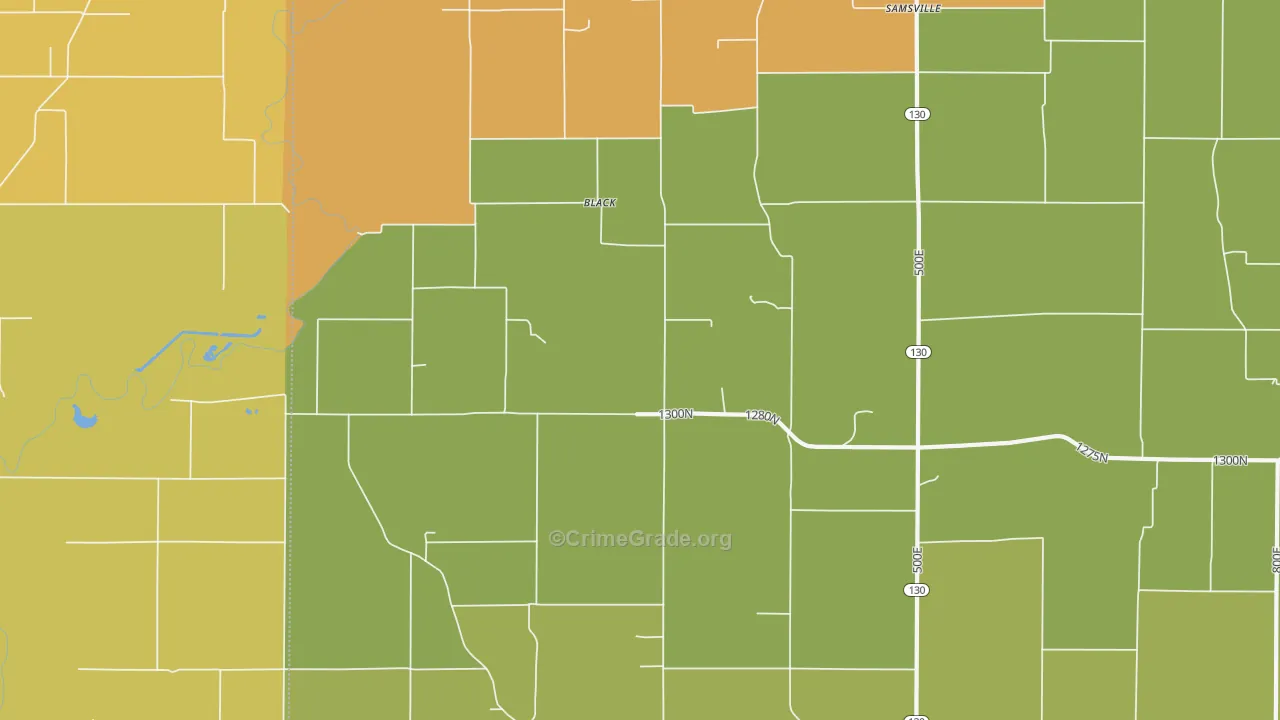 Black, IL Map of Burglary Rates