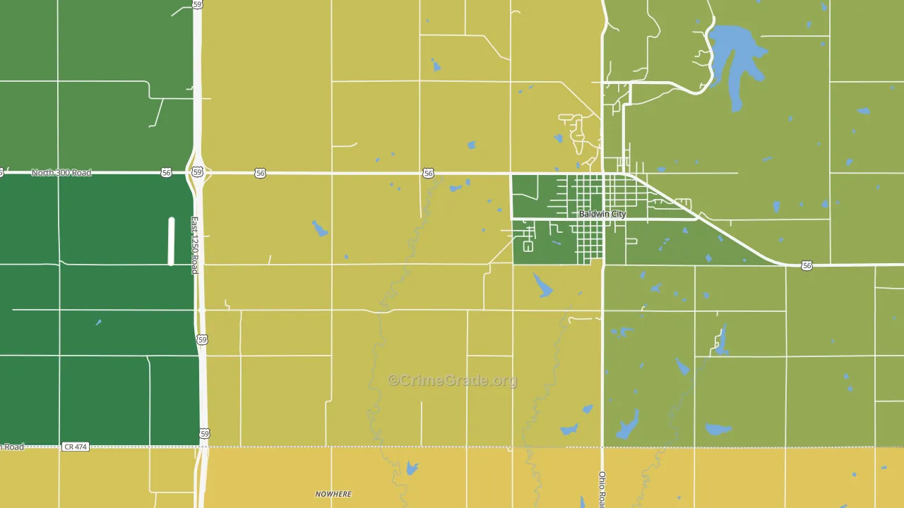 Black Jack, KS Map of Burglary Rates