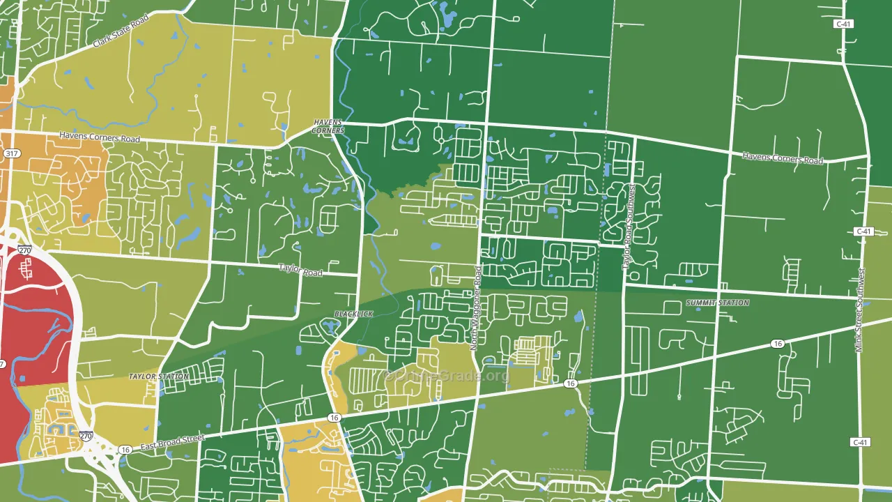 Black Lick, OH Map of Burglary Rates