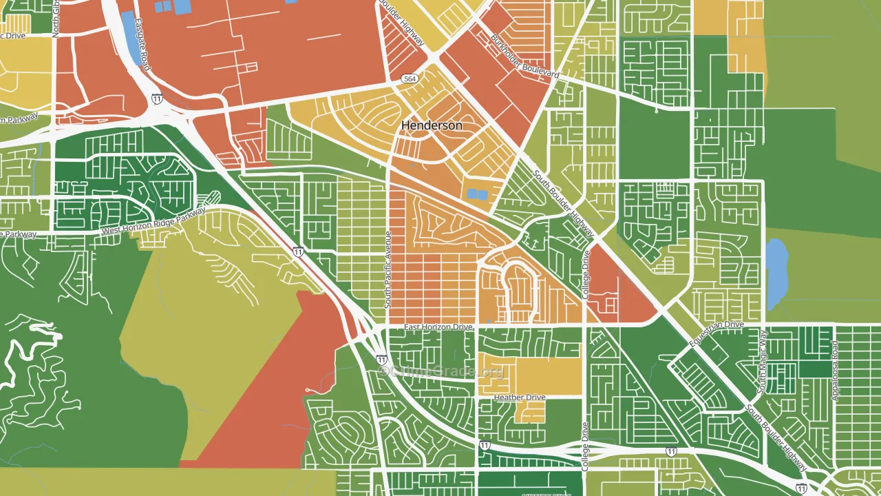 Black Mountain, Henderson, NV Map of Burglary Rates