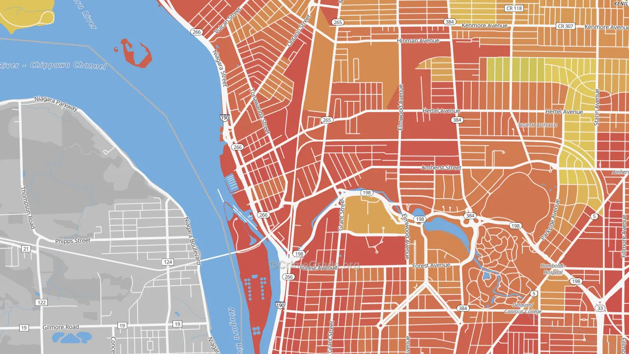 Black Rock, Buffalo, NY Map of Burglary Rates