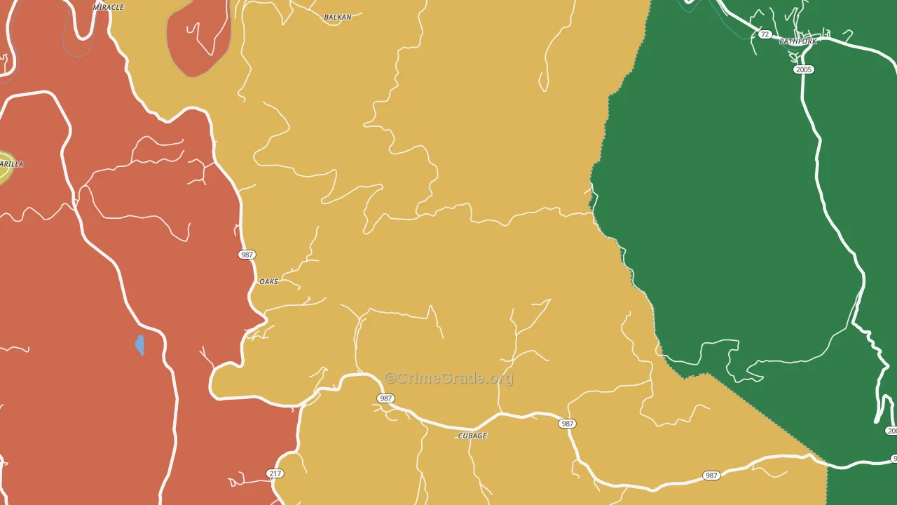 Black Snake, KY Map of Burglary Rates