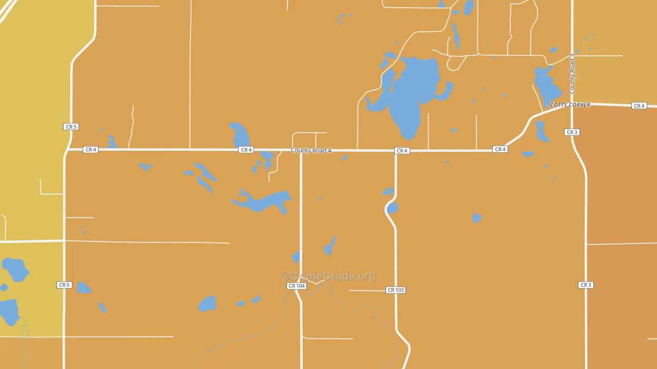 Blackhoof, MN Map of Burglary Rates