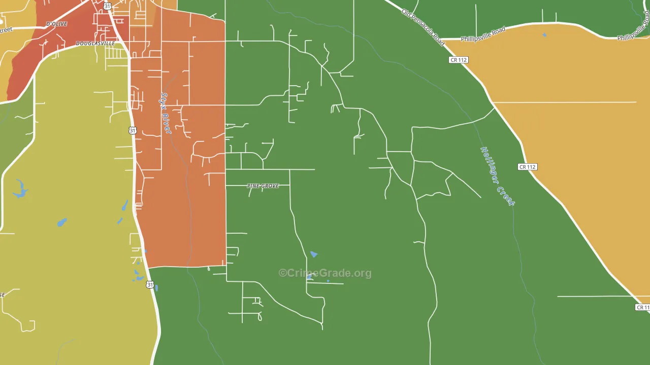 Blacksher, AL Map of Burglary Rates