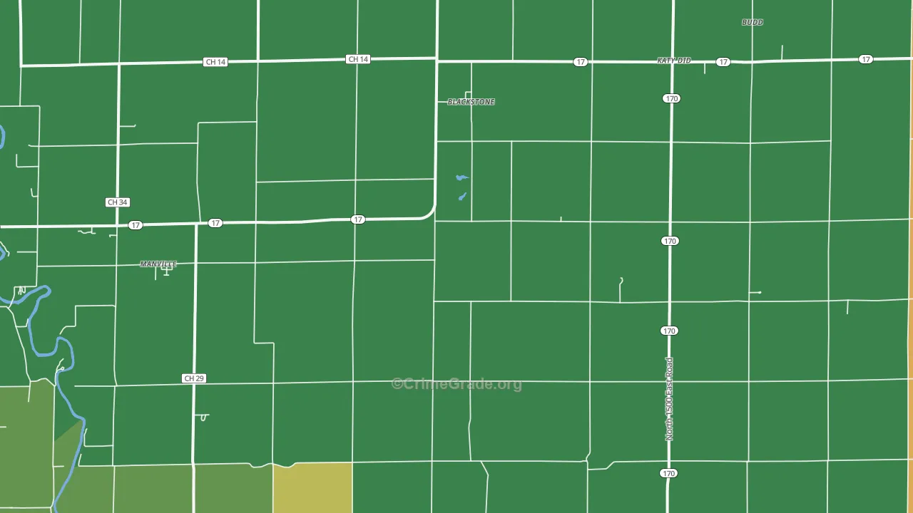 Blackstone, IL Map of Burglary Rates