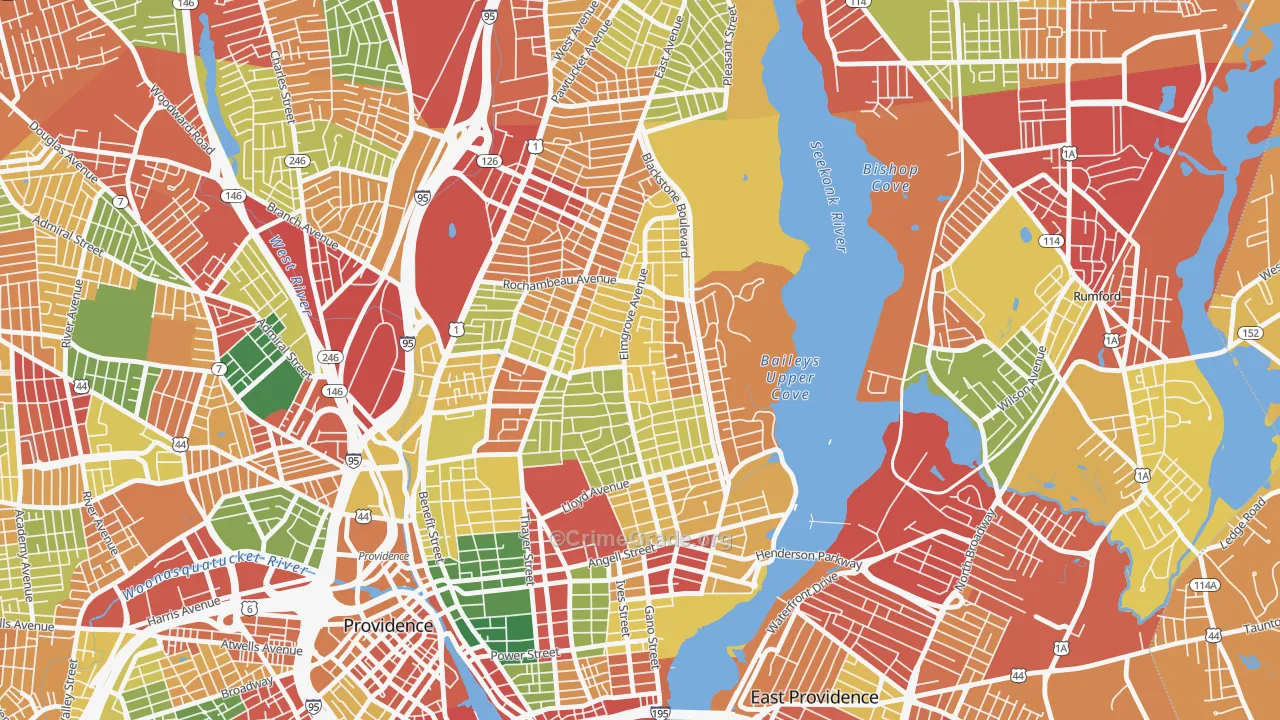 Blackstone, Providence, RI Map of Burglary Rates