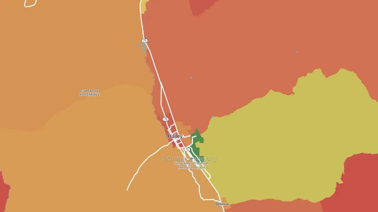 Blaine County, ID Map of Burglary Rates