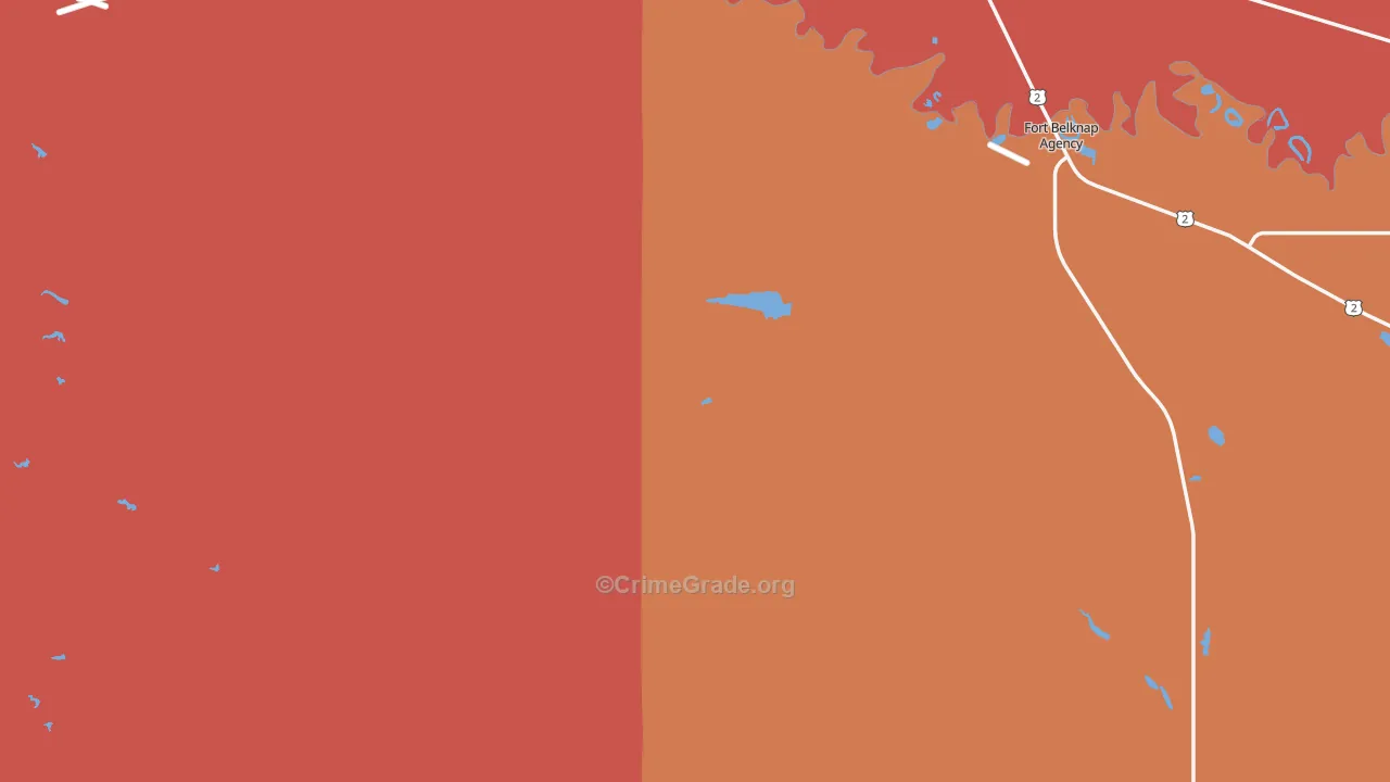 Blaine County, MT Map of Burglary Rates