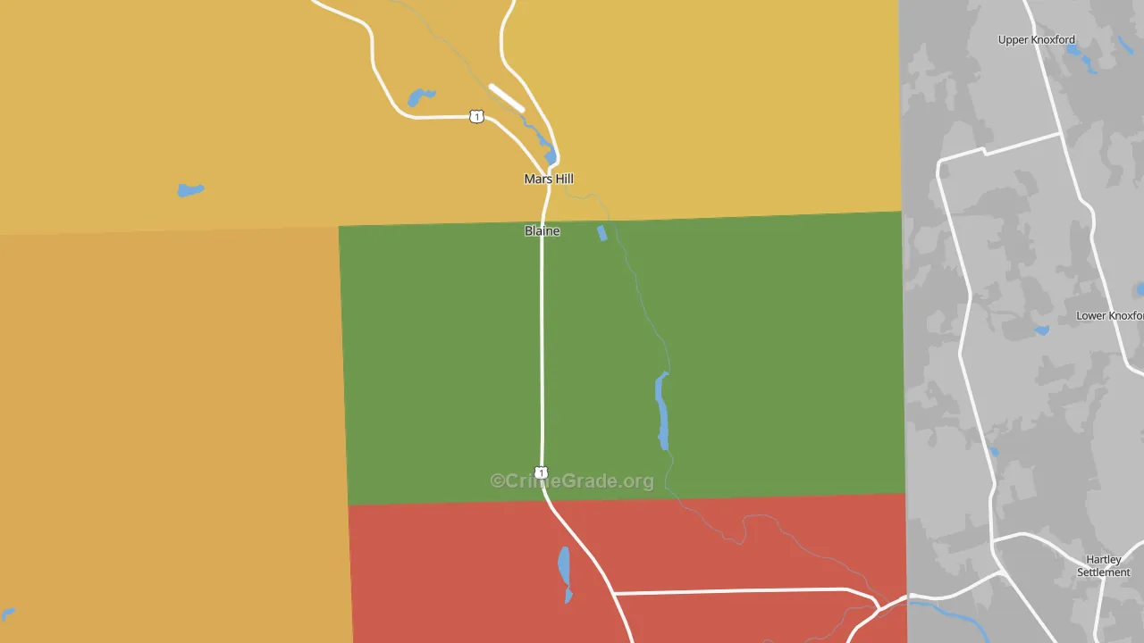 Blaine, ME Map of Burglary Rates