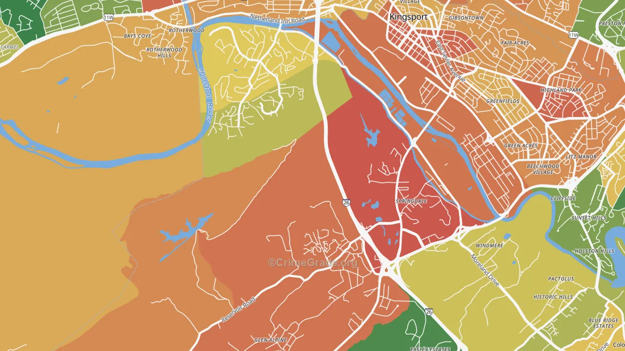 Blair Gap, TN Map of Burglary Rates