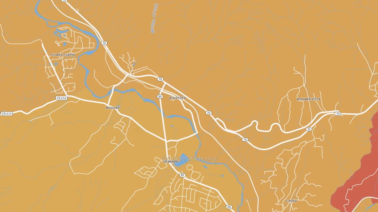 Blairsden, CA Map of Burglary Rates