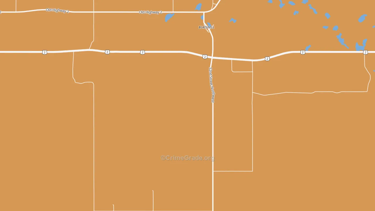 Blaisdell, ND Map of Burglary Rates