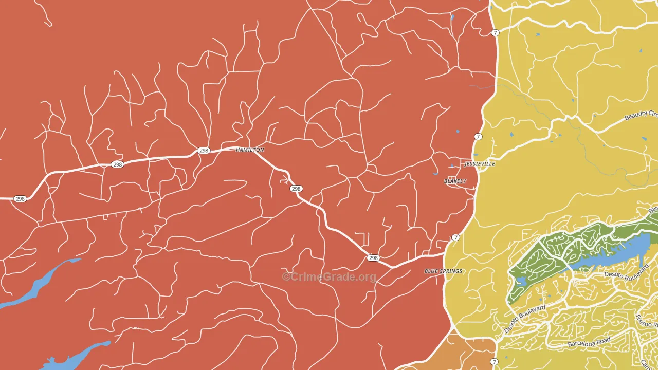 Blakely, AR Map of Burglary Rates