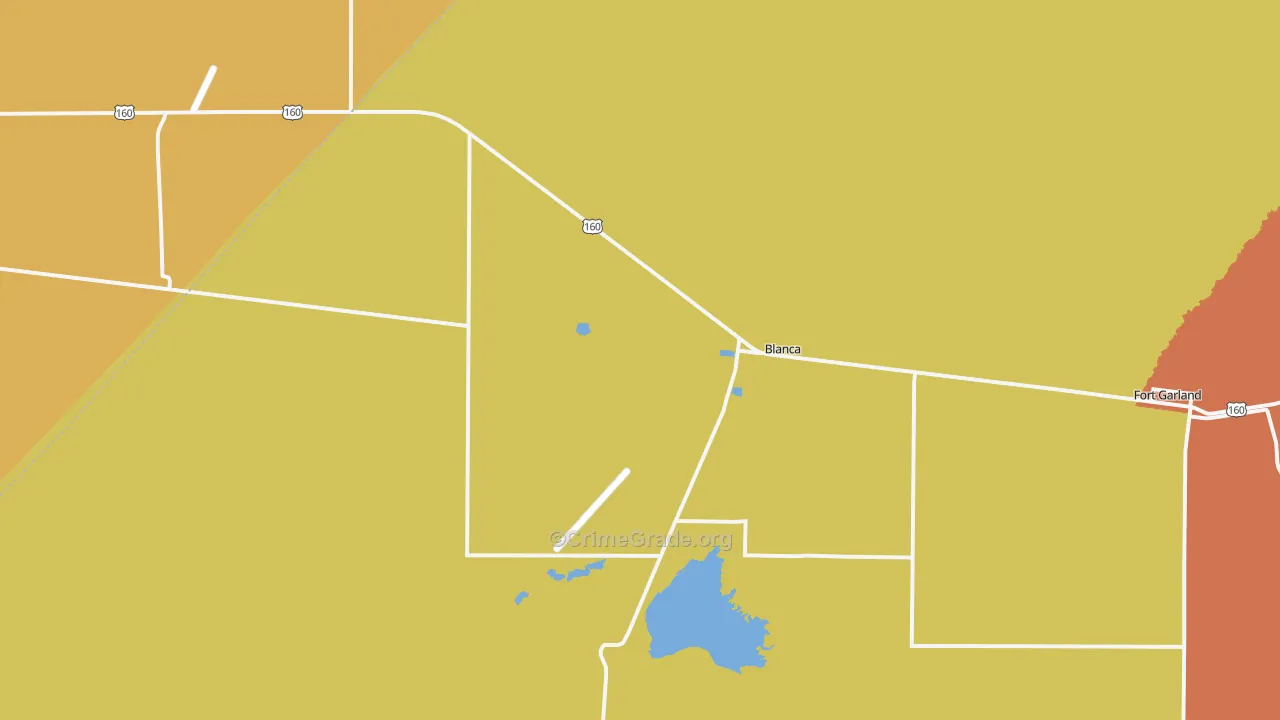 Blanca, CO Map of Burglary Rates