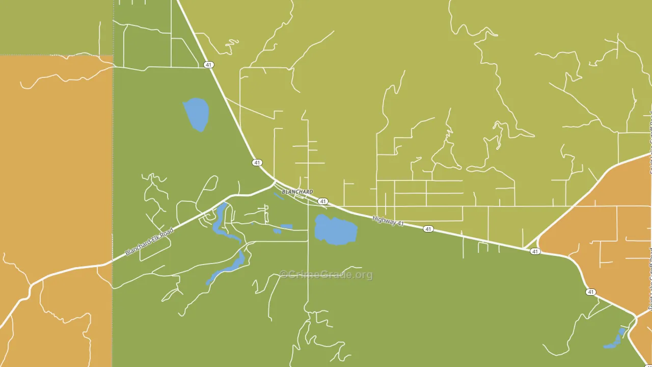 Blanchard, ID Map of Burglary Rates