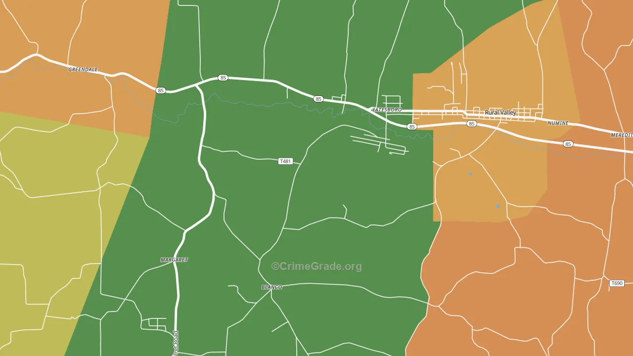 Blanco, PA Map of Burglary Rates