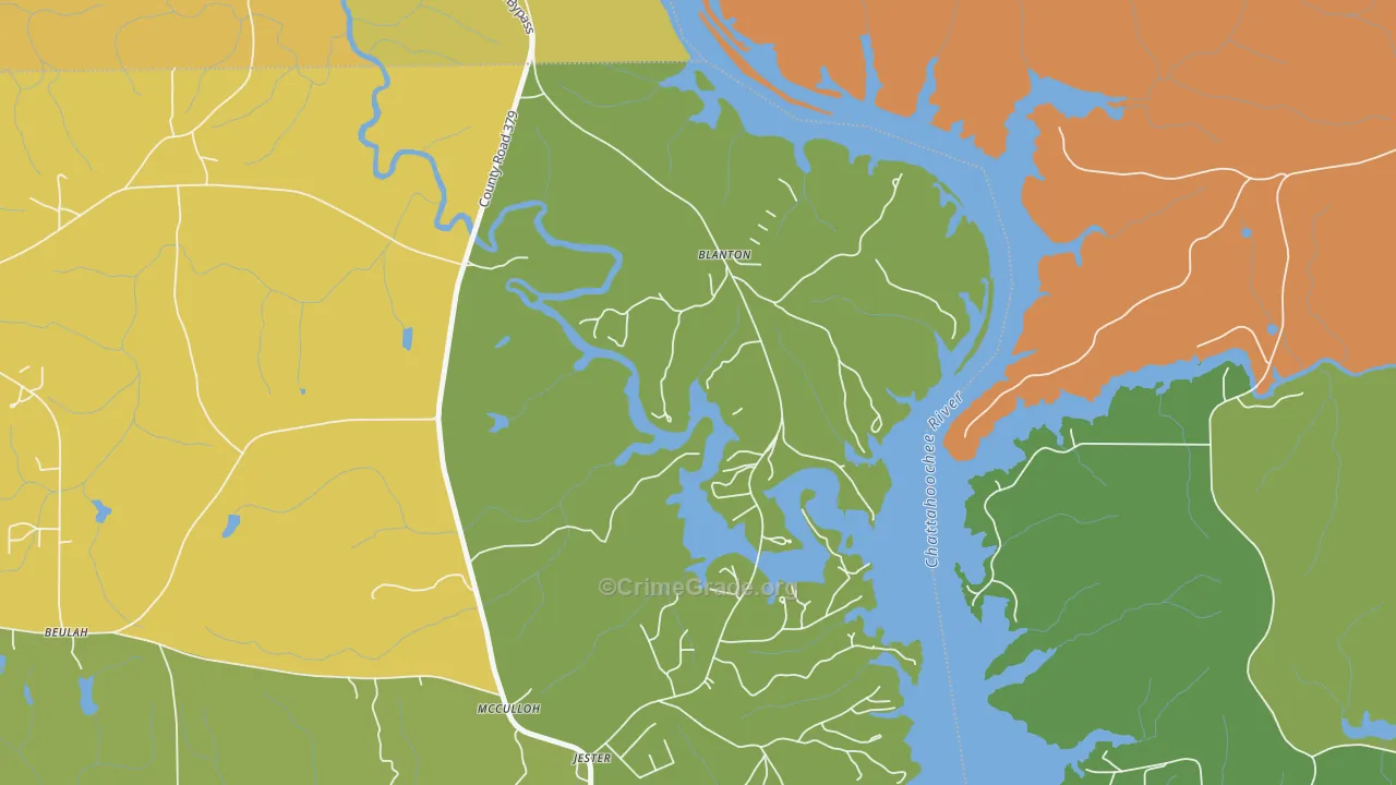 Blanton, AL Map of Burglary Rates