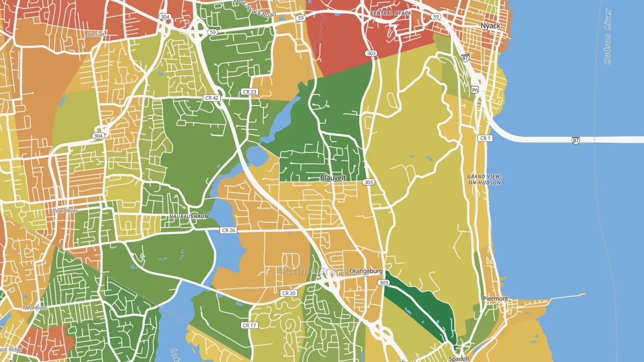 Blauvelt, NY Map of Burglary Rates