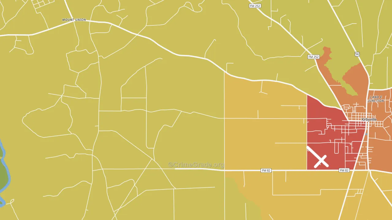 Bleakwood, TX Map of Burglary Rates