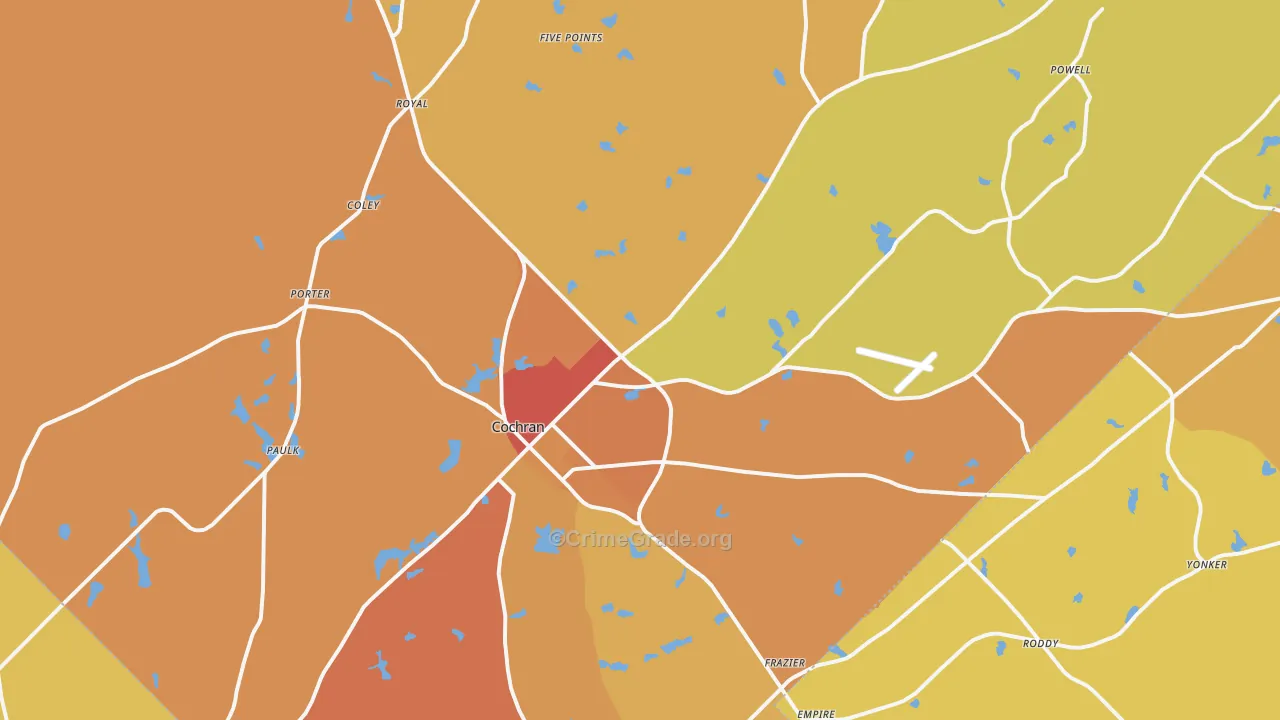 Bleckley County, GA Map of Burglary Rates