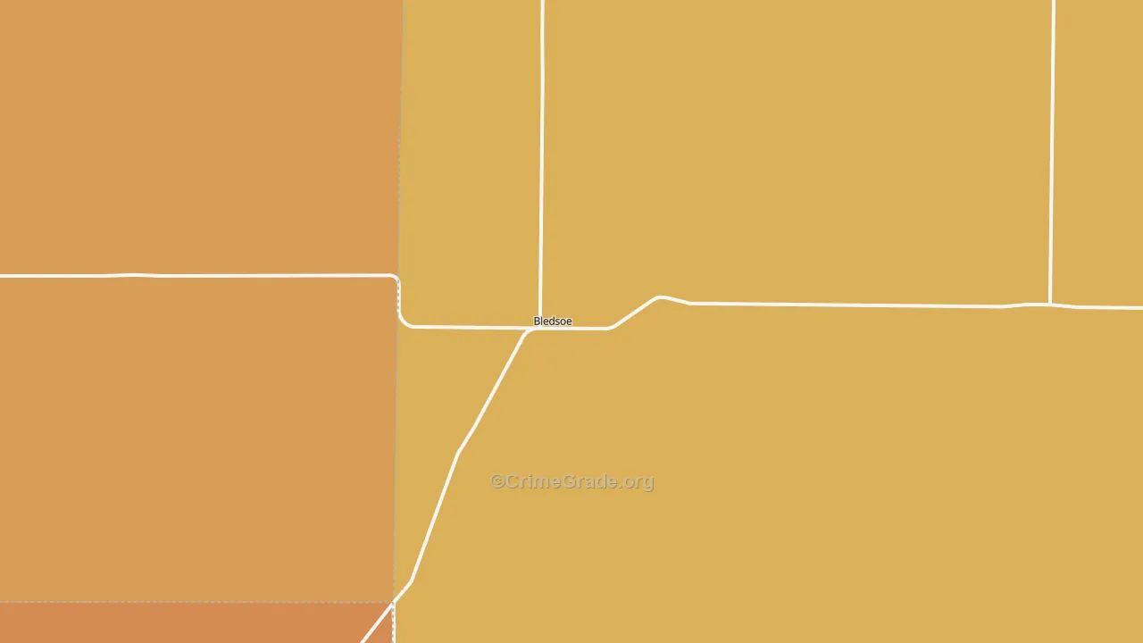 Bledsoe, TX Map of Burglary Rates