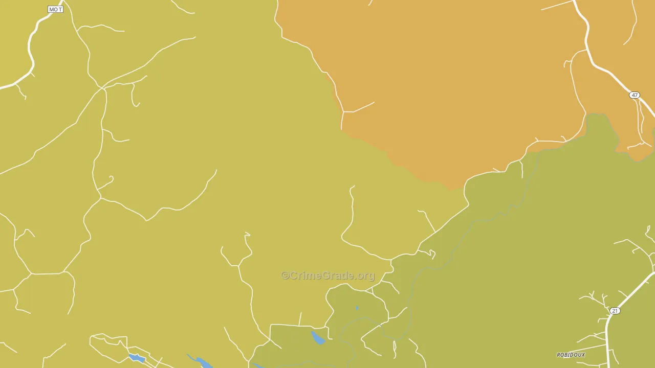 Bliss, MO Map of Burglary Rates