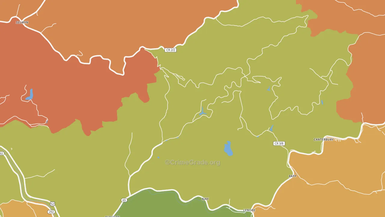 Blocton, WV Map of Burglary Rates