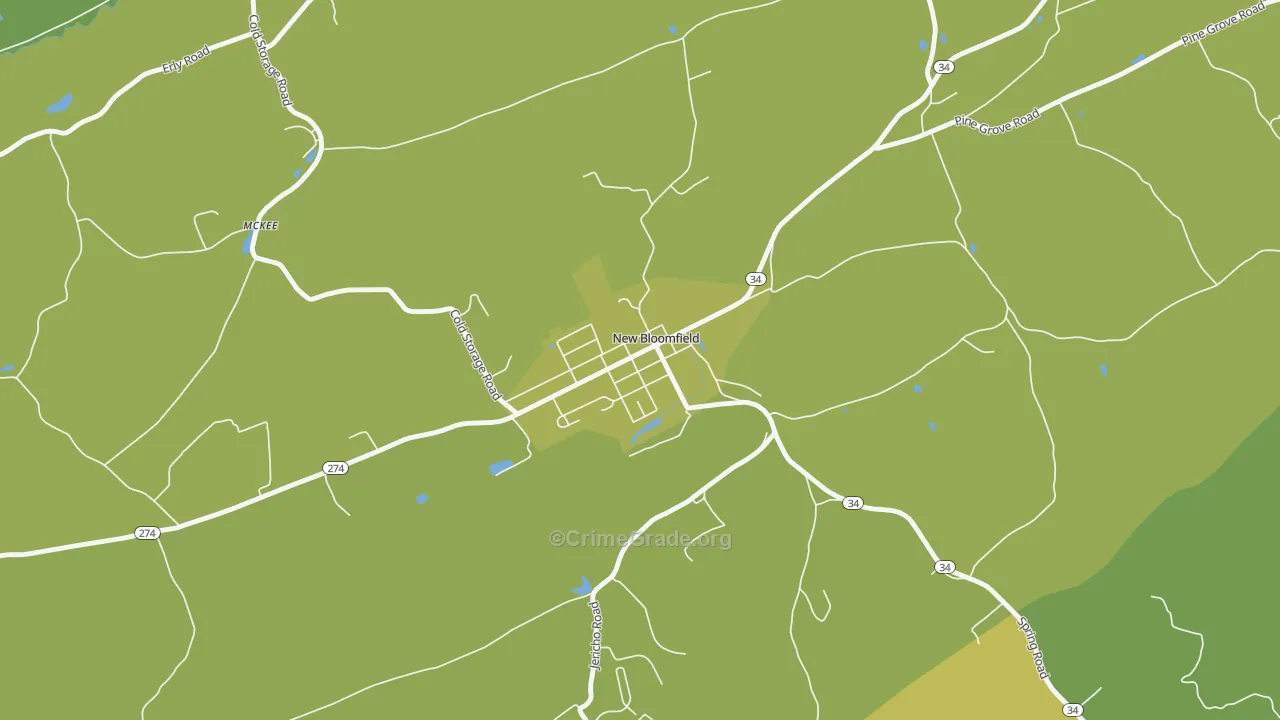 Bloomfield, PA Map of Burglary Rates