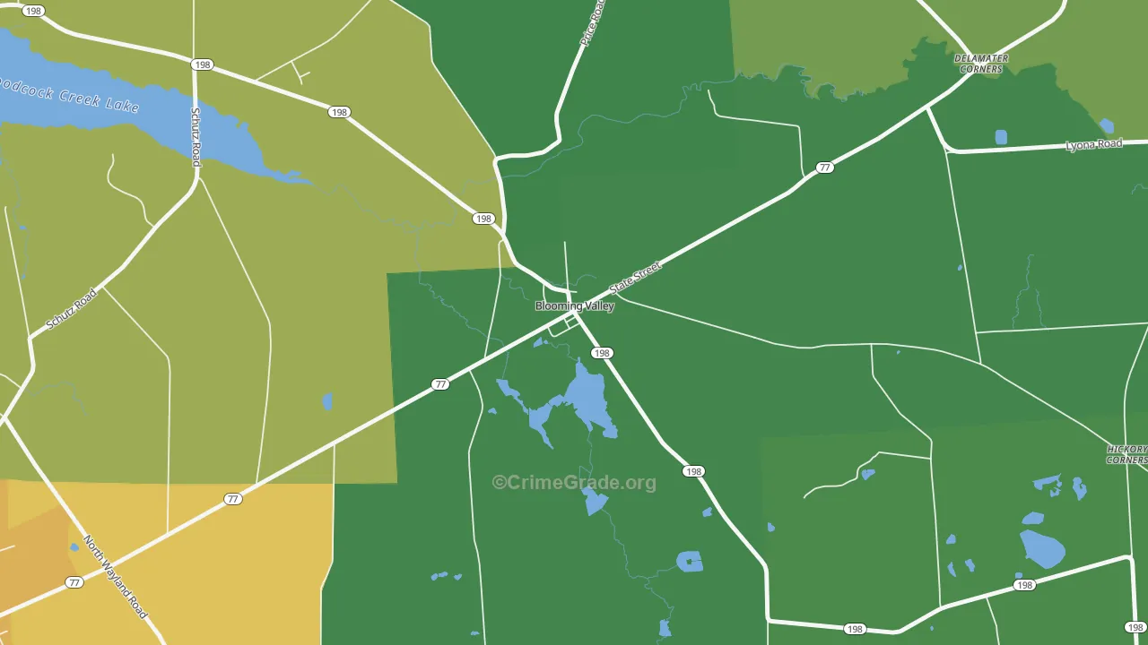 Blooming Valley, PA Map of Burglary Rates