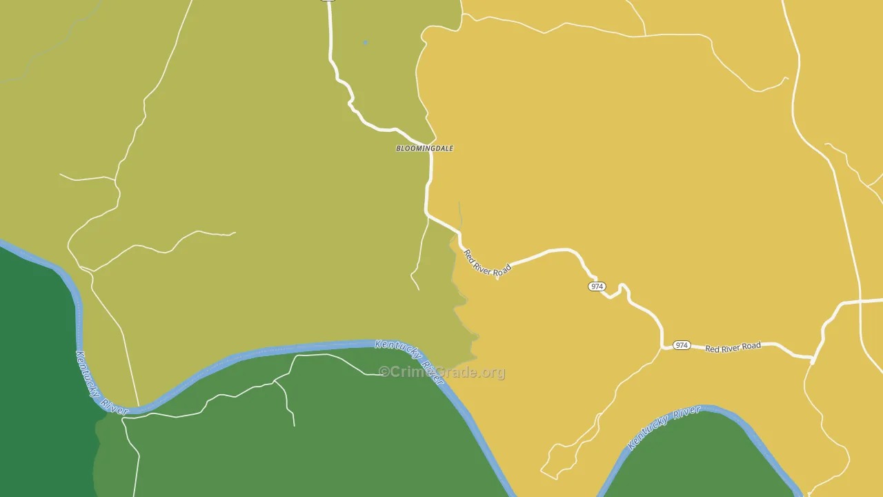 Bloomingdale, KY Map of Burglary Rates