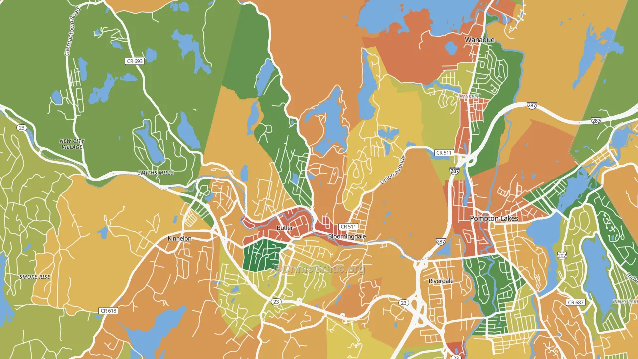 Bloomingdale, NJ Map of Burglary Rates