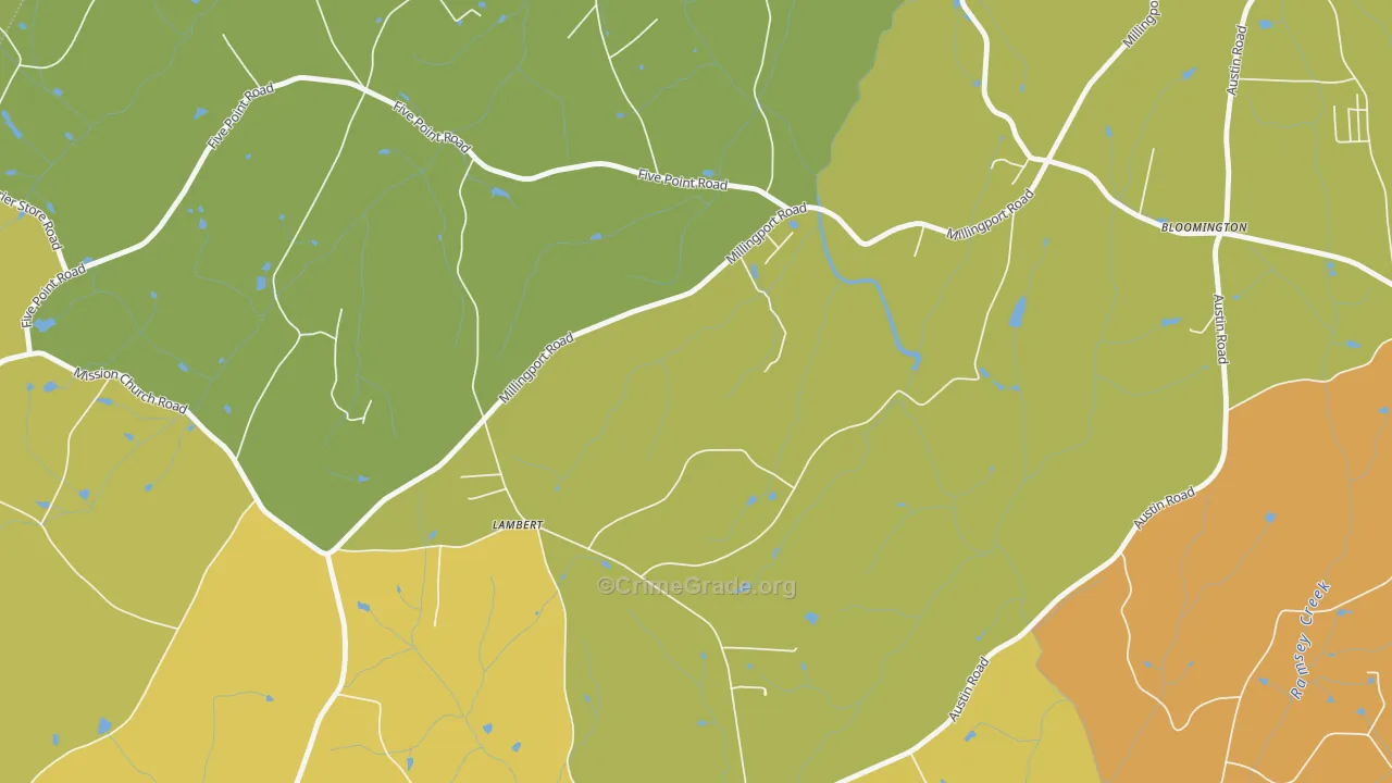 Bloomington, NC Map of Burglary Rates