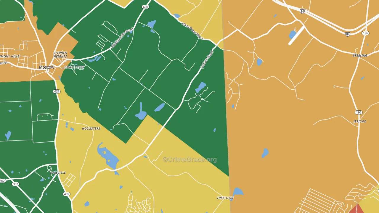 Bloomington, PA Map of Burglary Rates
