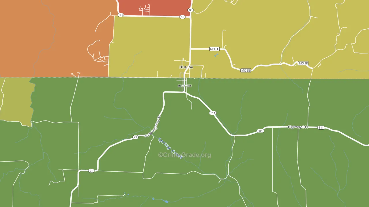 Blue Eye, AR Map of Burglary Rates