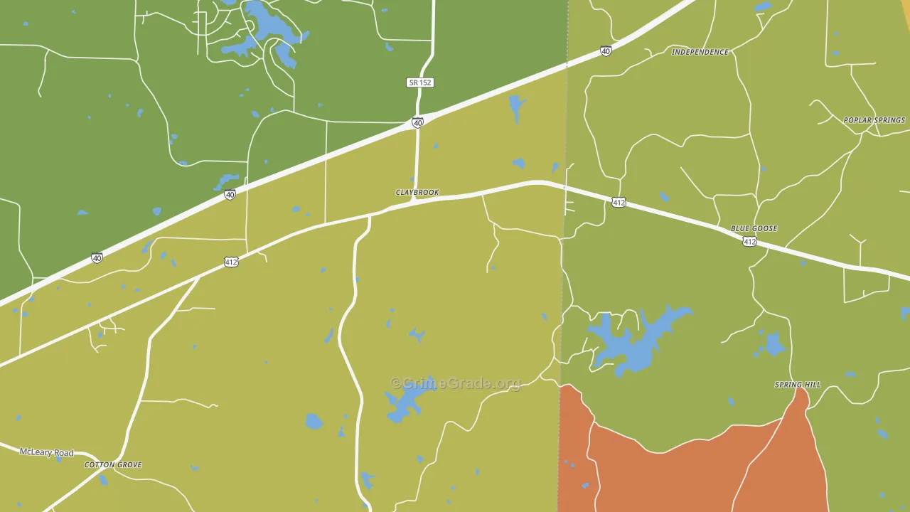 Blue Goose, TN Map of Burglary Rates