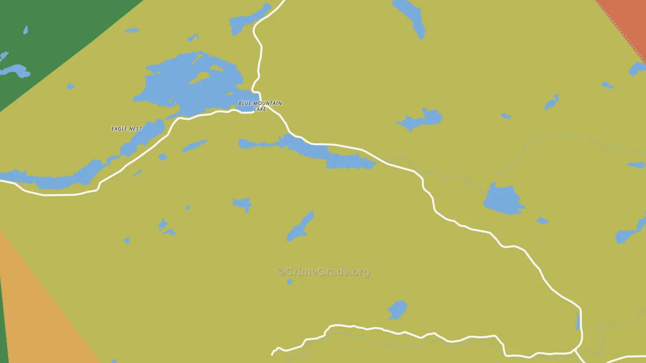 Blue Mountain Lake, NY Map of Burglary Rates