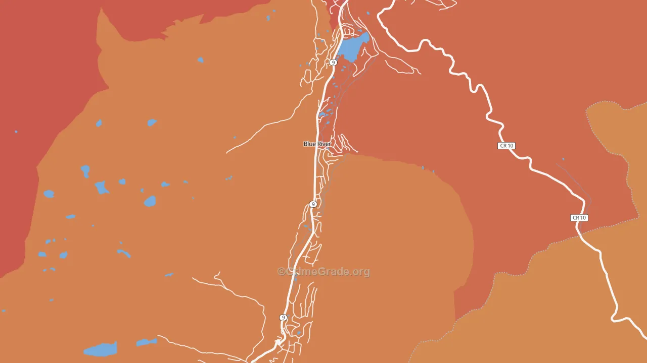 Blue River, CO Map of Burglary Rates