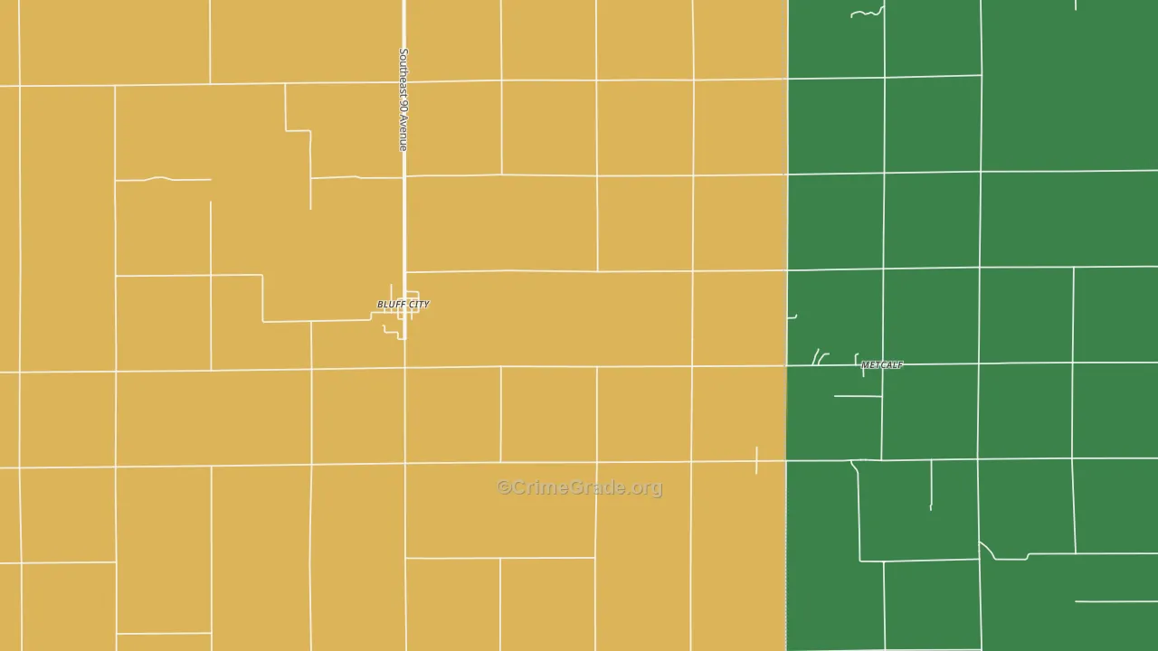 Bluff City, KS Map of Burglary Rates