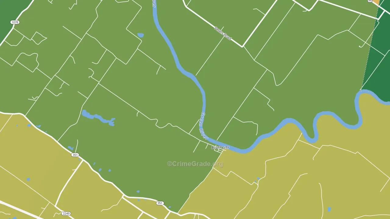 Bluff City, KY Map of Burglary Rates