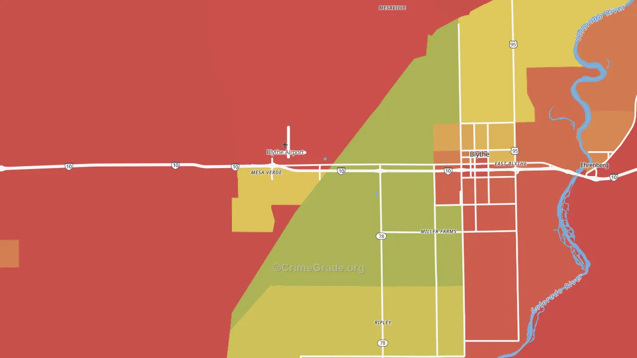 Blythe, CA Map of Burglary Rates