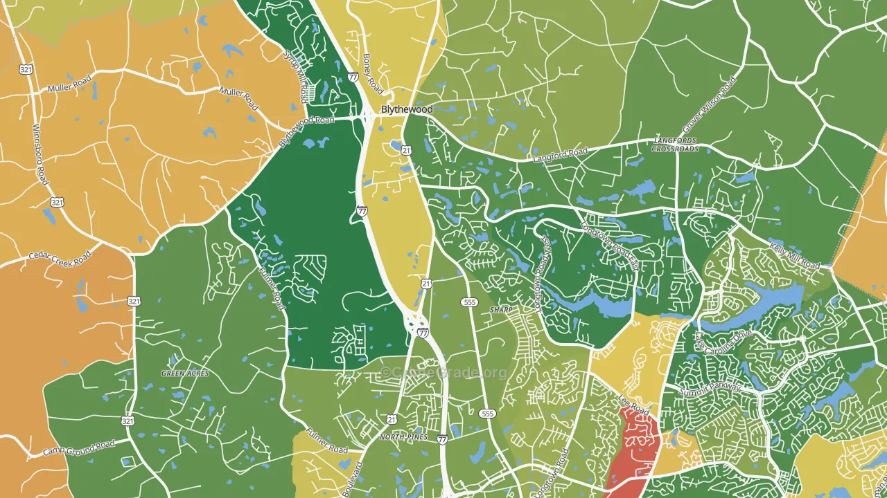 Blythewood, SC Map of Burglary Rates