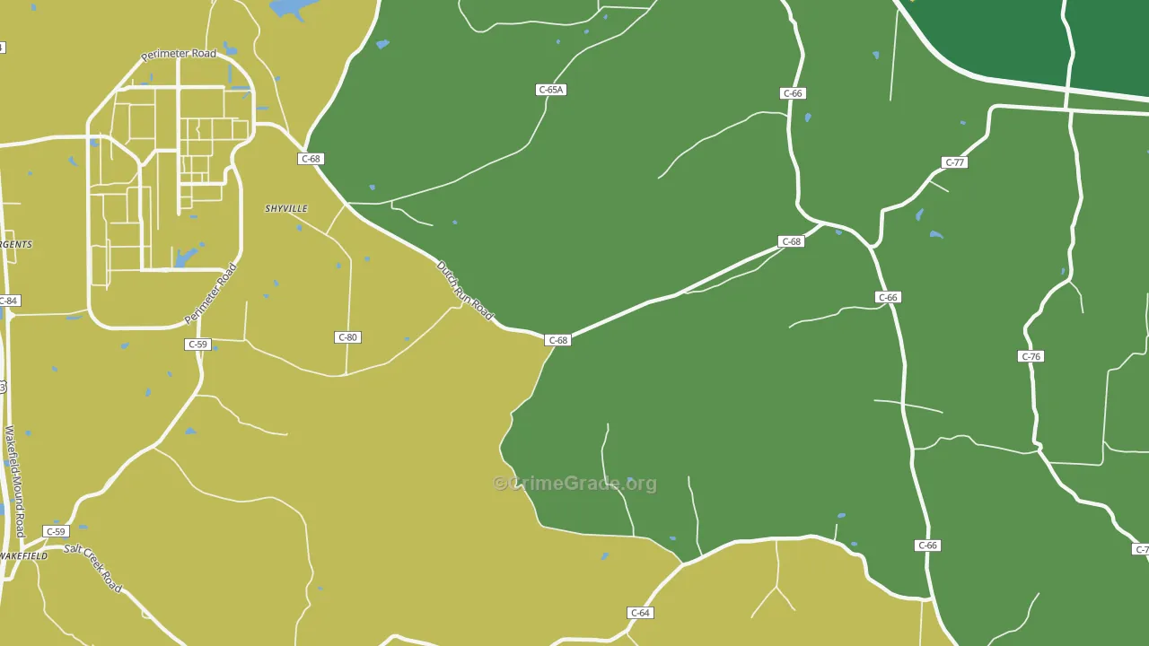 Bobo, OH Map of Burglary Rates