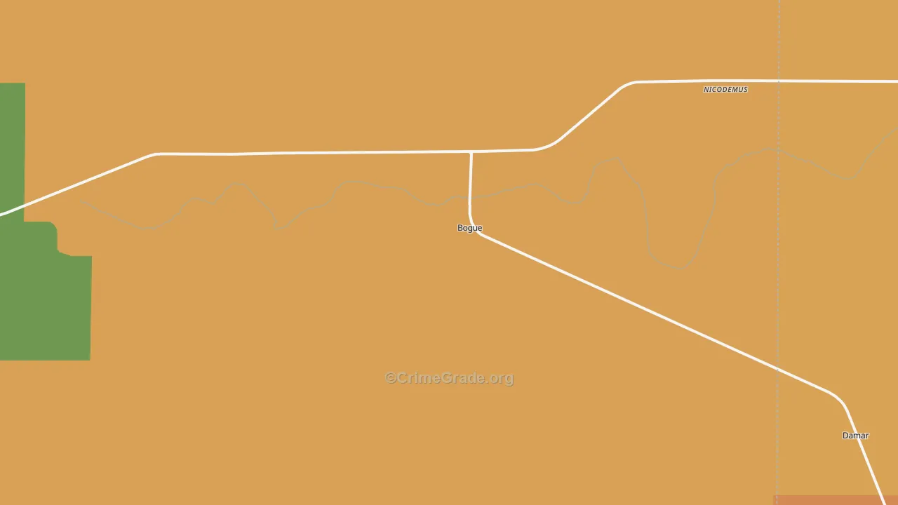 Bogue, KS Map of Burglary Rates