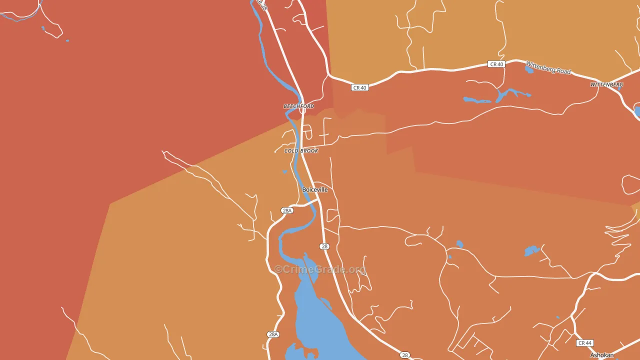 Boiceville, NY Map of Burglary Rates