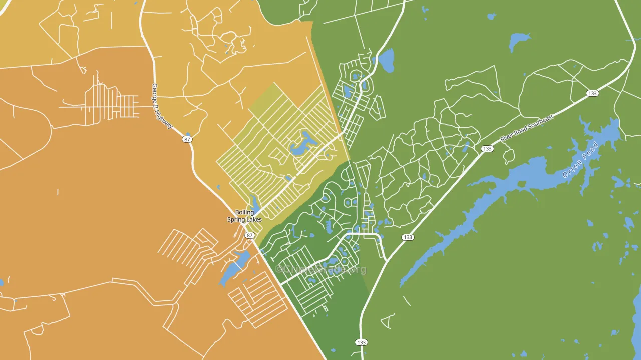 Boiling Spring Lakes, NC Map of Burglary Rates
