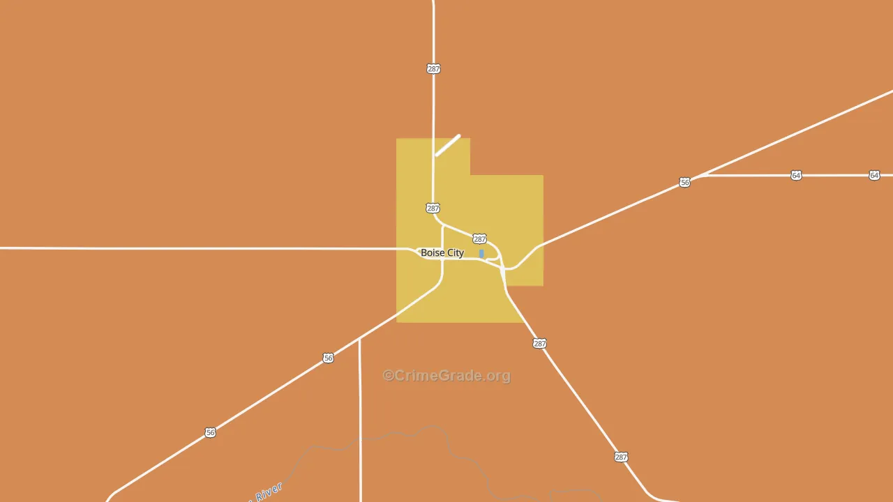 Boise City, OK Map of Burglary Rates